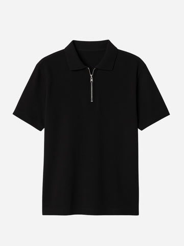 Black Zipper Polo