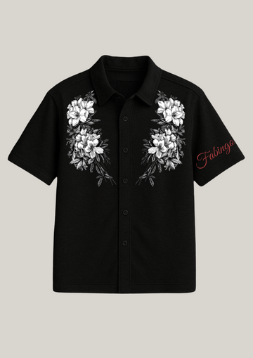 Born to Bloom | Premium Black Oversized Shirt